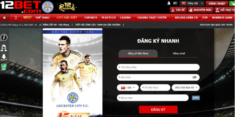 Đăng ký tài khoản tại nhà cái qua bảng thông tin.